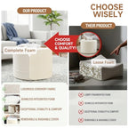 Tiita Round Stuffed Pouf Ottoman, Plush Poufs with Foam Chunk Filling, Foot Rest Stool for Living Room, Cream - color: Round Cream