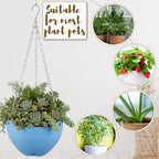 Zopeal 16 Pack Self Watering Hanging Planters 8 Inch Garden Flower Plant Pot Container with Drainer and Chain Round Hanging Pot Plant Basket for Indoor Outdoor Plants(Blue) - color: Blue