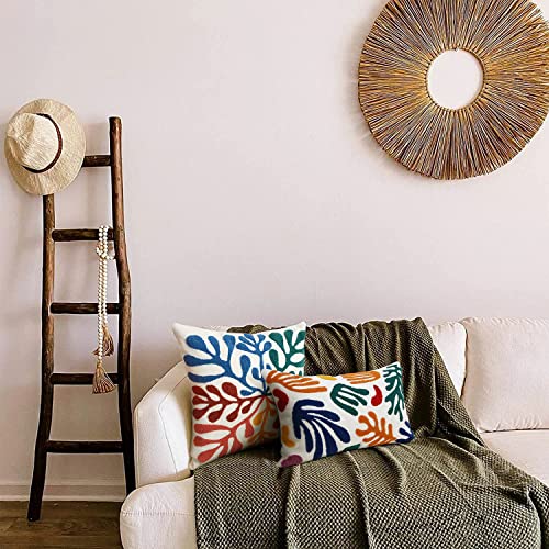 Merrycolor Boho Abstract Matisse Throw Pillow Covers 18x18 Soft Tufted Colorful Pillow Covers Mid Century Aesthetic Art Modern Boho Pillows Decorative Throw Pillow Case for Couch Living Room Bed - color: Matisse, size: 18" x 18" (Pack of 1)