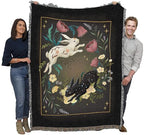 Pure Country Weavers Yin Yang Rabbit by Episodic Drawing - Gift Tapestry Throw Blanket Woven from Cotton - Made in The USA (72x54) - color: Yin Yang Rabbit, size: 72x54