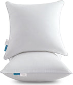 Oubonun 28 x 28 Euro Pillow Inserts with 100% Cotton Cover - Square Interior Sofa Decorative Throw Pillow Insert Set of 2 - White Couch Pillow