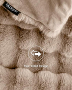 Ultra Soft Cozy Faux Fur Throw Blanket, Fuzzy Plush Thick Bubble Blanket, Oversize Luxury Fluffy Blanket for Couch, Sofa, Bedroom, and Living Room, 50x60 Inches, Light Brown - color: Bubble Light Brown, size: Throw