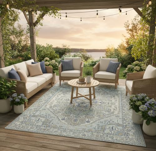 Grey Distressed Vintage Medallion Washable Area Rug for Living Room Dining Kitchen Bedroom Nursery Playroom Traditional Carpet 2x3 Boho Antiqued Non Slip Large Indoor Carpet Bathmat - color: C, size: 2x3ft