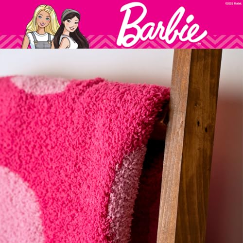 Franco Collectibles Barbie Adult Bedding Soft Cozy Chic Dream Lux Intarsia Knit Throw Blanket, 50 in x 60 in, (Officially Licensed Product) - color: Barbie, size: 50 in x 60 in