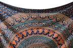 Popular Handicrafts Tapestry Wall Hanging Hippie Mandala Bohemian Hippy Psychedelic Design Indian Magical Thinking Tapestries Bedspread 84x90 Inches,(215x230cm) Navy Blue - size: 90"L x 84"W