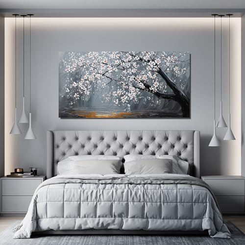 Canvas Wall Art Decor Modern Botanical Wall Art Prints Art Work For Flower Wall Decor Black And White Floral Wall Art Pictures For Living Room Bedroom Office Decor 20"X 40" Artwork For Walls - color: XY-01P, size: 40"L x 20"W