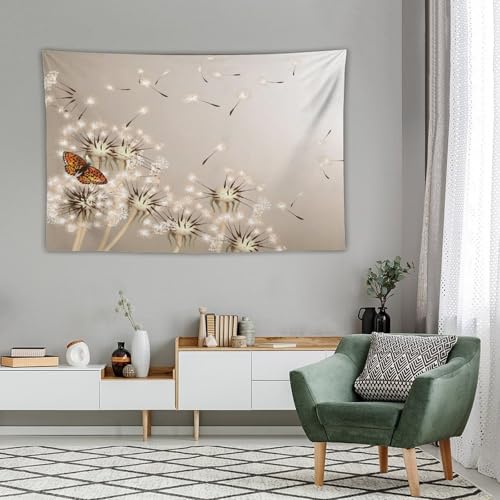 Kurtect Nature Tapestry,Floral Dandelion Flying Butterfly Flower Plant Theme Print Tapestries for Living Room Party Beach Picnic Blankets Tablecloths Wall Decor, 40x60 in - color: Flower-6, size: 60"L x 40"W