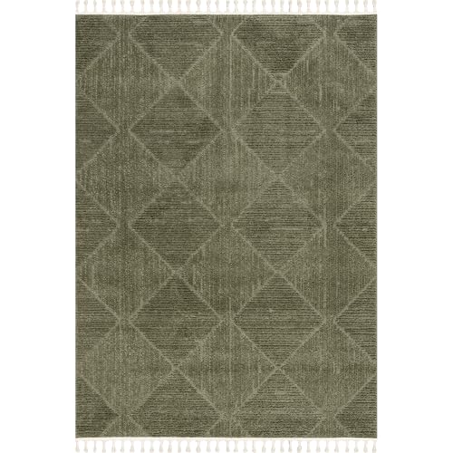 Nuloom Kerry Green, 6'7" x 9', Geometric, Soft and Cozy, High Traffic, Stain Resistant, Easy Clean, Durable Area Rug for Bedroom, Living Room, Dining Space, Den, Foyer, Entryway - color: Kerry Green, size: 6'7" x 9' (Rectangular)