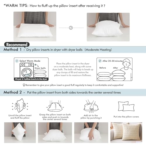 MIULEE Pack of 2 24x24 Outdoor Waterproof Throw Pillow Inserts, Decorative Water-Resistant Pillow Cushion for Patio Garden - size: 24x24 Inch (Pack of 2)