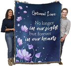 Pure Country Weavers No Longer in Our Sight But Forever in Our Hearts Blanket - Personalized - Custom Sympathy Bereavement Gift Tapestry Throw Woven from Cotton - Made in the USA (72x54) - color: Hearts Flowers, size: Customize