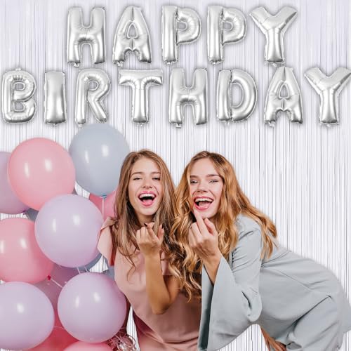 2 Pack Fringe Curtains Backdrops, Foil Fringe Curtains, Door Streamers for Birthday Wedding Bridal Shower Holiday Graduation Party Decorations, Photo Booth Backdrops, White - color: White