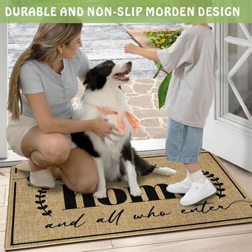 Door Mat Home Mats for Front Door Indoor Outdoor Entrance Welcome Mats with Non-Slip Backing God Bless Mat for Family Housewarming Gifts Durable Porch Hallway Floor Rugs Home Decoration 16.9"x29.9" - color: God Bless This Home
