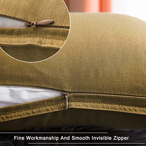 Jeanerlor Solid Cotton Linen Decoration 18"x18" Throw Pillow Cushion Case Special Pillow Cover Delicate Decorative Pillowcase for Couch/Bed/Chair,(45 x 45cm), Earth Yellow - color: Earth Yellow, size: 18" x 18" (Pack of 1)