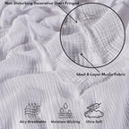 Muslin Blanket - Pure 100% Turkish Cotton Airy Soft Light Versatile Gauze Throw Blanket for Bed, Couch, Sofa (White, Twin XL Size (71" x 95" inch)) - color: White, size: Twin XL Size ( 71" x 95" inch )