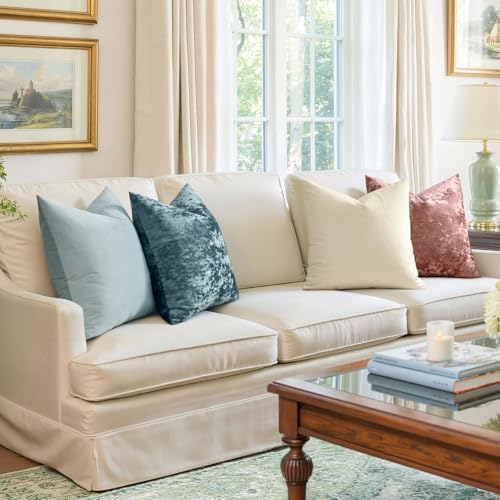 MIULEE Velvet Throw Pillow Covers Set of 2, Soft Neutral Decorative Valentine Spring Pillow Cases with Luxurious Textured Cushion Covers for Home Decor Couch Sofa Bed,Dusty Rose Pink 18x18 inch - color: Dusty Rose Pink, size: 18" x 18" (Pack of 2)