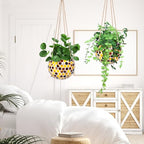 Hanging Planter Mosaic Garden Pot Small Flower Pot for Indoor Plant Disco Ball Hanging Planter with Drainage Yellow Bee - color: Yellow