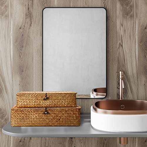 Didaey Set of 4 Seagrass Basket with Lid Wicker Storage Basket Decorative Storage Boxes with Lids Flat Storage Bins Woven Organizer Baskets for Shelf Closet Bedroom, 4 Sizes (Brown) - color: Brown