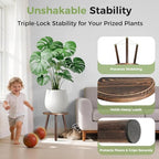 3-Pack Upgrade Thicken Wood Plant Stand Indoor, for 6-12 Inch Pots, Plant Stool Water-resistant Pinewood, Mid Century Modern Decor, Plant Stand 3 Sizes, for Living Room, Balcony, Office(Dark Brown)