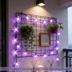 Purple Flower Fairy String Lights on Black Wire, Plug in Connectable 33FT 100 LED Waterproof with 8 Modes for Indoor Outdoor Christmas, Valentine's Day, Wedding Party & Patio Balcony Ambiance - color: Purple Flower-Black Wire