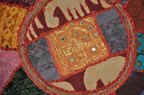 The Harry Creations Decorative Patchwork Comfortable Indian Ottoman Ethnic Cotton Cushion Bean Bag Designs Floor Embroidered Pouf Cover (Alteration, 18"x13") - color: Alteration, size: 18"x13"
