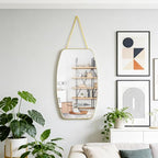 Irregular Rectangular Wall Mirror, 15.6x9.2-inch Gold Wall-Mounted Mirror, Modern Decorative Wall Mirror, Suitable for Bathrooms, Hallways, Entryways, and More (Gold)