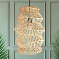FOREVER BAMBOO Indonesian Hand-Woven Natural Rattan Pendant Light Fixture Circle Shape Woven Wicker Lampshade Chandelier Interior Decor, 15 in H x 15 in W - style: Java Circle
