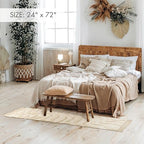 Beautiful 2x6 ft. Boho Runner Rug with Tassels for Your Hallway, Bedroom Or Living Room - Soft Cotton Carpet Fits Perfectly in Any Kitchen/Dining Space - Washable Rug Enhances Any Home Decor
