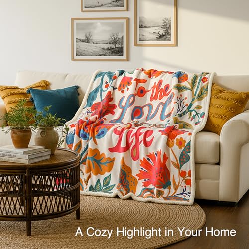 HORIMOTE HOME Sherpa Blanket for Winter, Soft Warm Blanket, Reversible Fleece Blanket for Women, Girls & Mom, Gifts for Your Loved One Throw Blanket for Birthday, Christmas 60"x80" - color: Bliss Petal, size: Twin-60'' x 80''