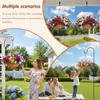 10 inch Metal Hanging Baskets For Plants Outdoor 4 Pack Round Metal Wire Hanging Basket Planter with Coco Fiber Liners Chain Round Wire Plant Holder for Garden, Patio, Deck, Porch Plants Flower Potsss - size: 10 Inch, style: Flower Border