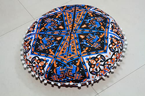 Floor Pillows Cover Cute Throw Pillows Cover Floor Seat Cushion Cover Chair Pads for Back to School First Day of School for Sofa Couch Bed Decor 22 Inches (Blue Brown) - color: Blue Brown