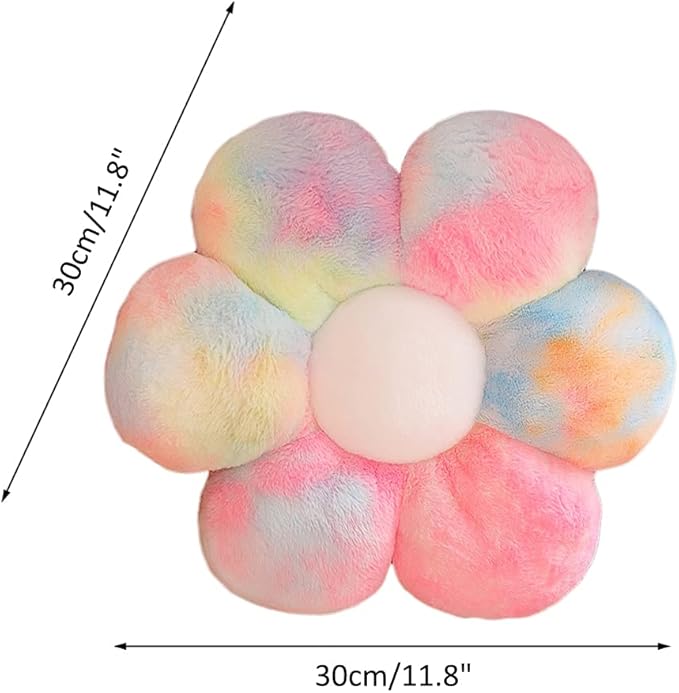 lannery Flower Plush Throw Pillows, Flower Floor Pillow Seating Cushion Toy for Reading, Room, Watching TV (11.8", Color)
