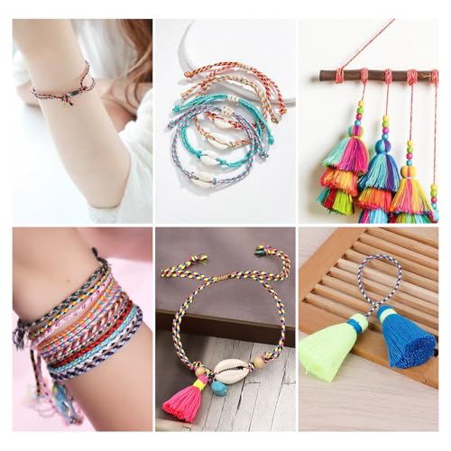 26.22 Yards 1.5mm 4-Ply Polycotton Metallic Cord Colorful Macrame Braided Cord Jewelry Beading Thread for Friendship Bracelet DIY Crafts Macrame Rope Wall Hangers Decoration - color: Mixed Color 1, size: 1.5mm