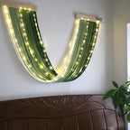 Macrame Fairy Lights Battery Operated with Remote,Large Macrame Wall Hanging with 20ft 100 LED String Lights,Green Gradient Warm White Light for Living Room,Bedroom,Christmas,Holiday Deco - color: Green-Warm White