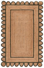 SAFAVIEH Area Rug 4x6 - Natural Fiber Collection - Natural & Olive, Handmade Jute, Ideal for Living Room, Bedroom, Dining Space (NFB125X) - color: Natural/Olive, size: 4' x 6' (Rectangular)
