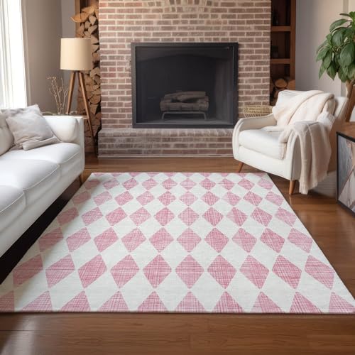 Addison Rugs Chantille ACN578 Pink 3' x 5' Indoor Outdoor Area Rug, Easy Clean, Machine Washable, Non Shedding, Bedroom, Living Room, Dining Room, Kitchen, Patio Rug - color: Pink, size: 3' x 5' (Rectangular)