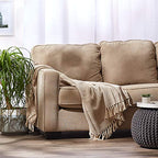 DII Chevron Throw Collection Handloomed Cotton, 50x60, Stone - color: Stone, size: 50x60"