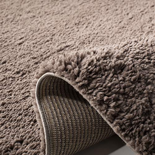 SAFAVIEH August Shag Collection Accent Rug - 2' x 3', Taupe, Solid Design, Non-Shedding & Easy Care, 1.2-inch Thick Ideal for High Traffic Areas in Entryway, Living Room, Bedroom (AUG900R) - color: Taupe, size: 2' x 3' (Rectangular)