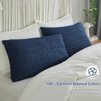 PHF 100% Cotton Waffle Pillow Shams Standard Size, 2 Pack 20" x 26" Soft Skin-Friendly Pillowcases, No Filling, Aesthetic Woven and Breathable Waffle Weave Pillow Case Covers for Bed, Blue Sapphire - color: Blue Sapphire, size: 26" x 20" (Pack of 2)