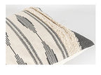 MOCOFO 16" Cream White Grey Woven Tufted Tassel Cushion Cover Fringe Pillow Sofa Couch Throw Bohemian Embroidered Cover ONLY (Gray 18‘’)