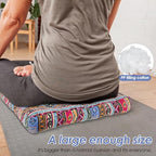 Boho Floor Pillow, Large Meditation Pillows for Adults, Meditation Mat Washable, Soft Meditation Cushion for Yoga Living Room Tatami Sitting Home Decor (Style 1)