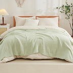 EMME Cotton Throw Blanket for Couch Soft Muslin Blankets 50"x60" Lightweight Breathable Blanket All Season Gauze Blanket, Mint Green - color: 19 - Mint Green, size: Throw (50" x 60")