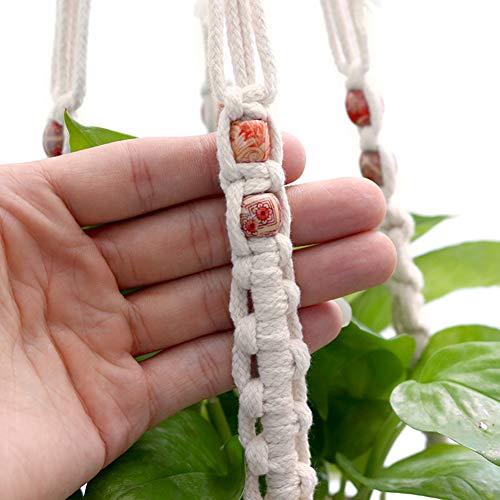 Belit 2 Pack Macrame Plant Hangers Indoor Hanging Planter Basket Decorative Flower Pot Holder Rope for Indoor Outdoor Home Decor - color: Ivory, size: 25.5"- 1 Tier