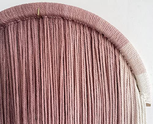 Macrame Boho Wall Decor - Pink Yarn Wall Hanging, 20" Circle Hoop - color: Pink