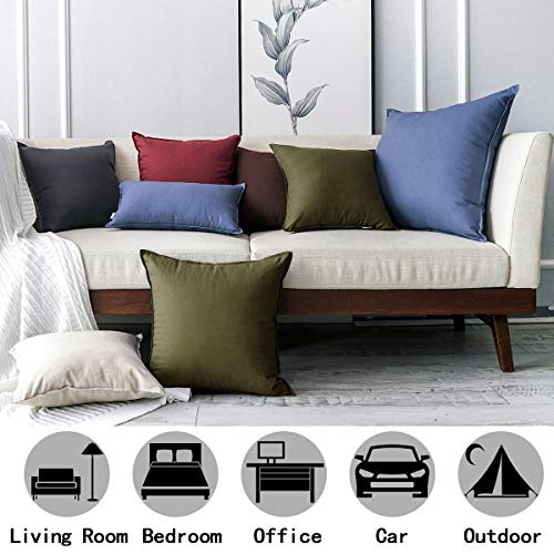 Jeanerlor 18"x18" Solid Cotton Linen Decoration Green Throw Pillow Case with Zipper Cushion Case Pillow Cover Decorative Pillowcase for Chair/Bed/Couch, (45 x 45cm),2 Packs, Olive Green - color: Olive Green, size: 18" x 18" (Pack of 2)