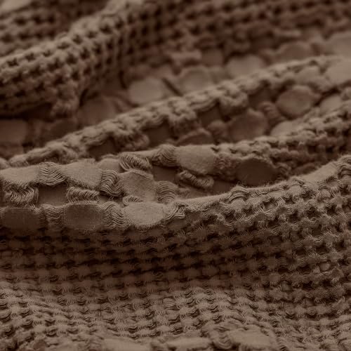PHF 100% Cotton Waffle Pillow Shams Standard Size, 2 Pack 20" x 26" Soft Skin-Friendly Pillowcases, No Filling, Aesthetic Woven and Breathable Waffle Weave Pillow Case Covers for Bed, Chocolate - color: Chocolate, size: 26" x 20" (Pack of 2)