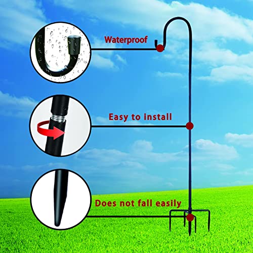 Ottsuls Bird Feeder Pole, 45 INCH Heavy Duty Shepherds Hooks for Outdoor with 5 Prong Base, Adjustable Stand Hanger for Garden Plant, Hummingbird Feeder, Lantern, Hanging Wedding Decor (1 Pack) - size: 45 INCH, style: A-1 Pack