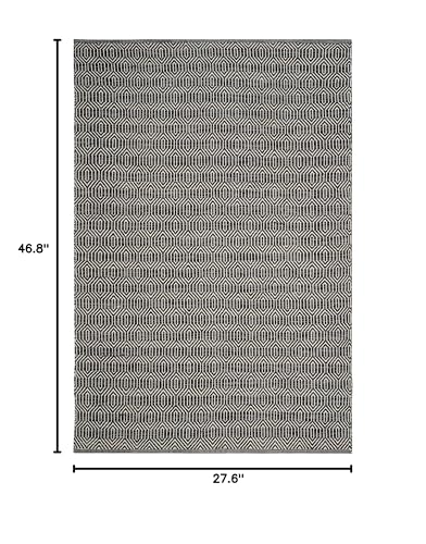 SAFAVIEH Montauk Collection Accent Rug - 2'3" x 3'9", Ivory & Dark Grey, Handmade Flat Weave Cotton, Ideal for High Traffic Areas in Entryway, Living Room, Bedroom (MTK413A) - size: 2'3" x 3'9" (Rectangular)