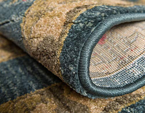 Unique Loom Edinburgh Collection Area Rug - Canmore (6' 1" x 9' Rectangle, Navy Blue/ Tan) - color: Navy Blue/Tan, size: 6'1" x 9' (Rectangular)