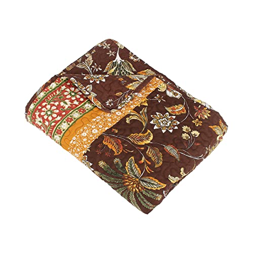 Greenland Home Barefoot Bungalow Audrey Throw Blanket, Chocolate,60 x 50-inch - color: Chocolate
