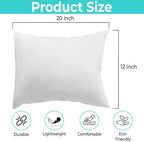 12 x 20 Throw Pillow Insert - Pack of 2 White, Down Alternative Pillow Inserts for Decorative Pillow Covers, Throw Pillows for Bed, Couch Pillows for Living Room (12x20 Inch (Pack of 2))
